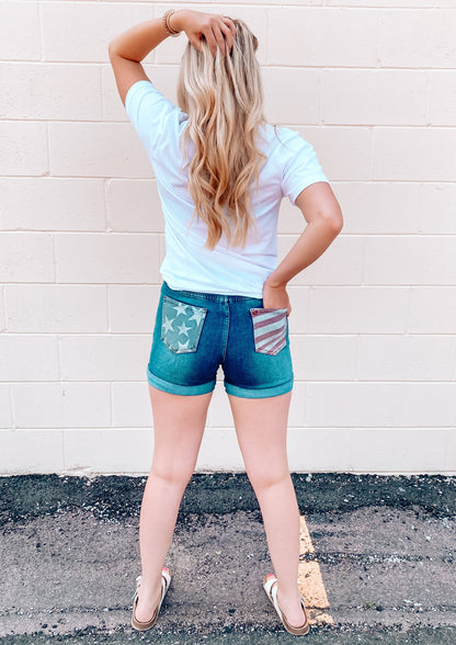 Lady Liberty Denim Shorts