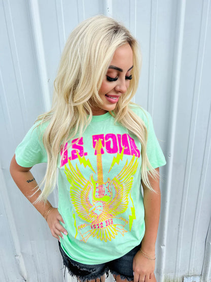 US Tour Graphic Tee | Neon