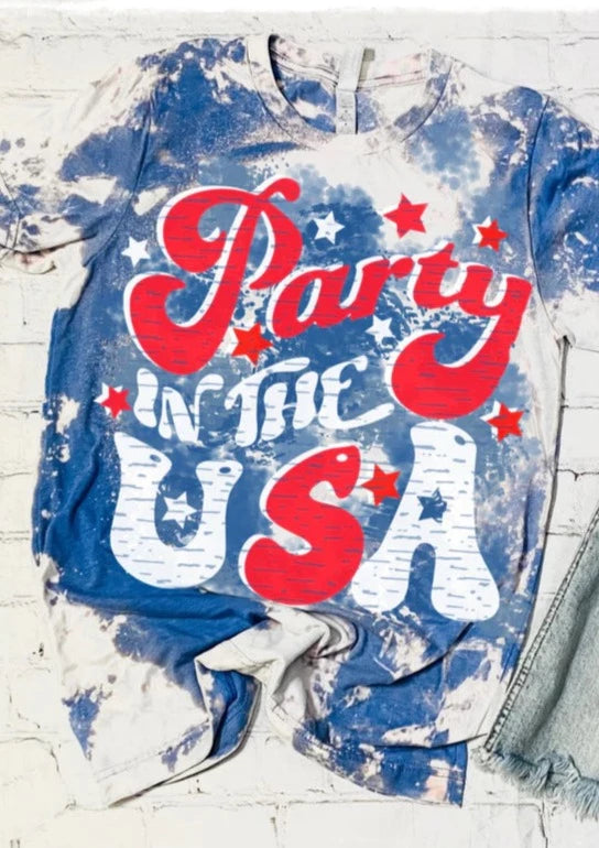 Bleached Party In The USA Tee
