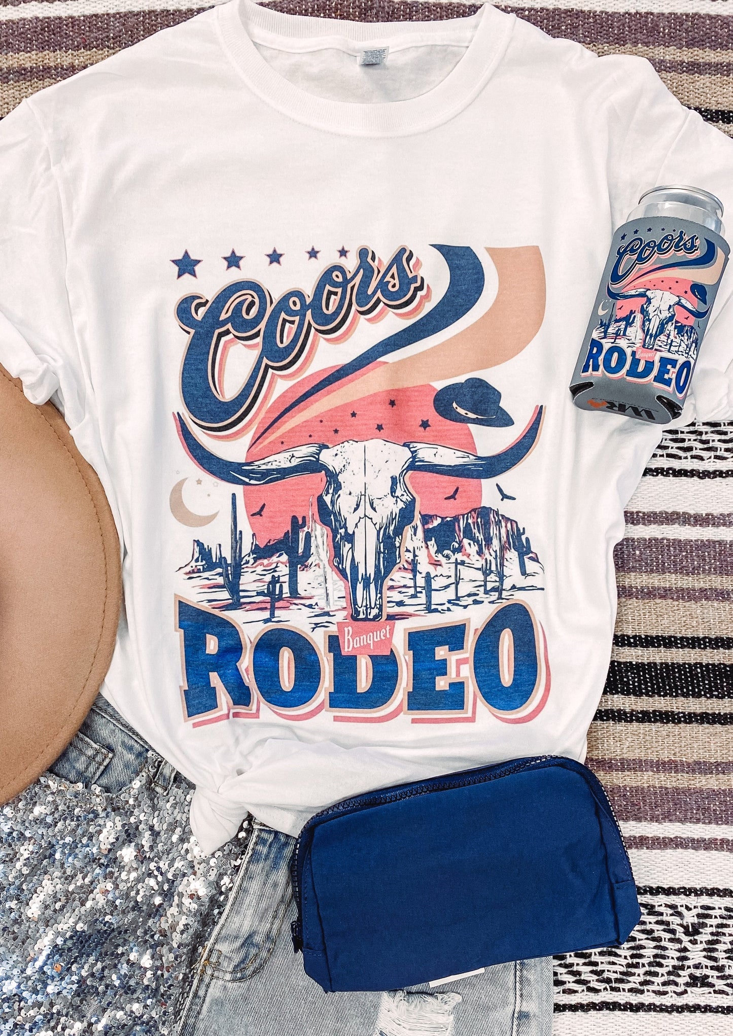 Bull Rodeo Graphic Tee | Navy + Pink