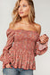 Bristol Floral Babydoll Blouse | Mauve