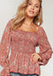 Bristol Floral Babydoll Blouse | Mauve
