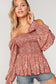 Bristol Floral Babydoll Blouse | Mauve
