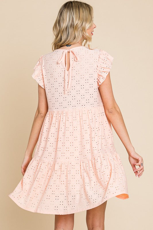 Wren Babydoll Mini Dress | Tropical Peach