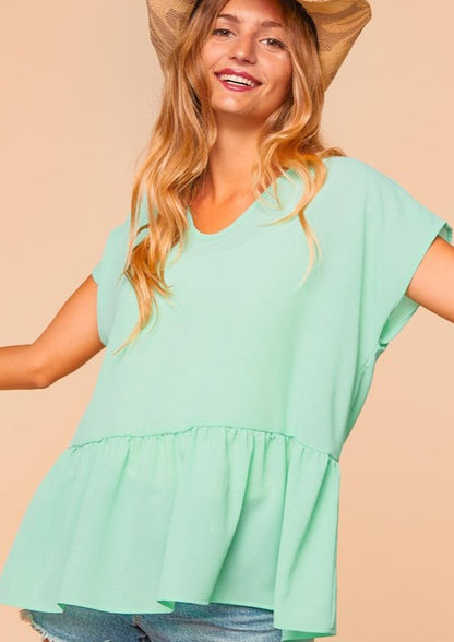 Jenna Dolman Top | Mint - Our Little Secret Boutique
