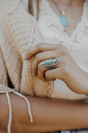 3 Stone Turquoise Ring - Our Little Secret Boutique