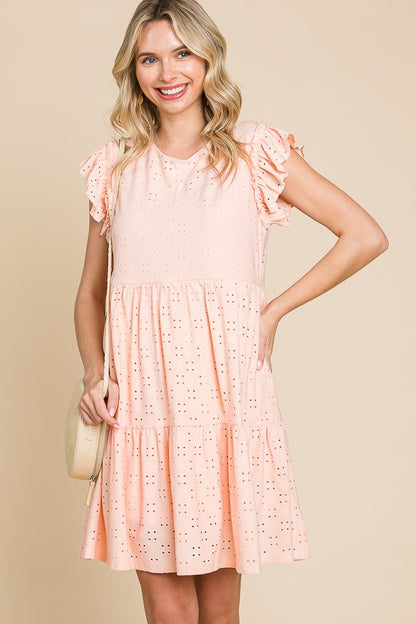 Wren Babydoll Mini Dress | Tropical Peach