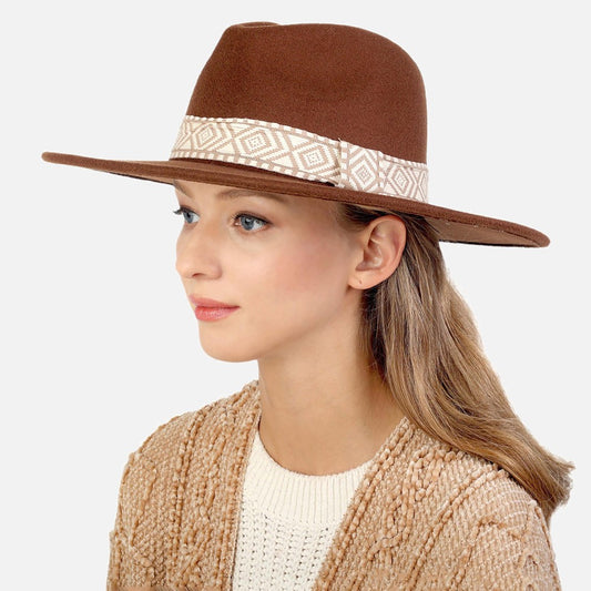 Loretta Wide Brim Hat | Brown