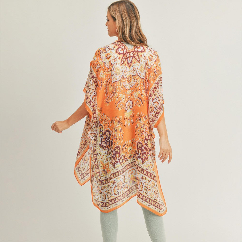 Laken Boho Print Kimono | Orange
