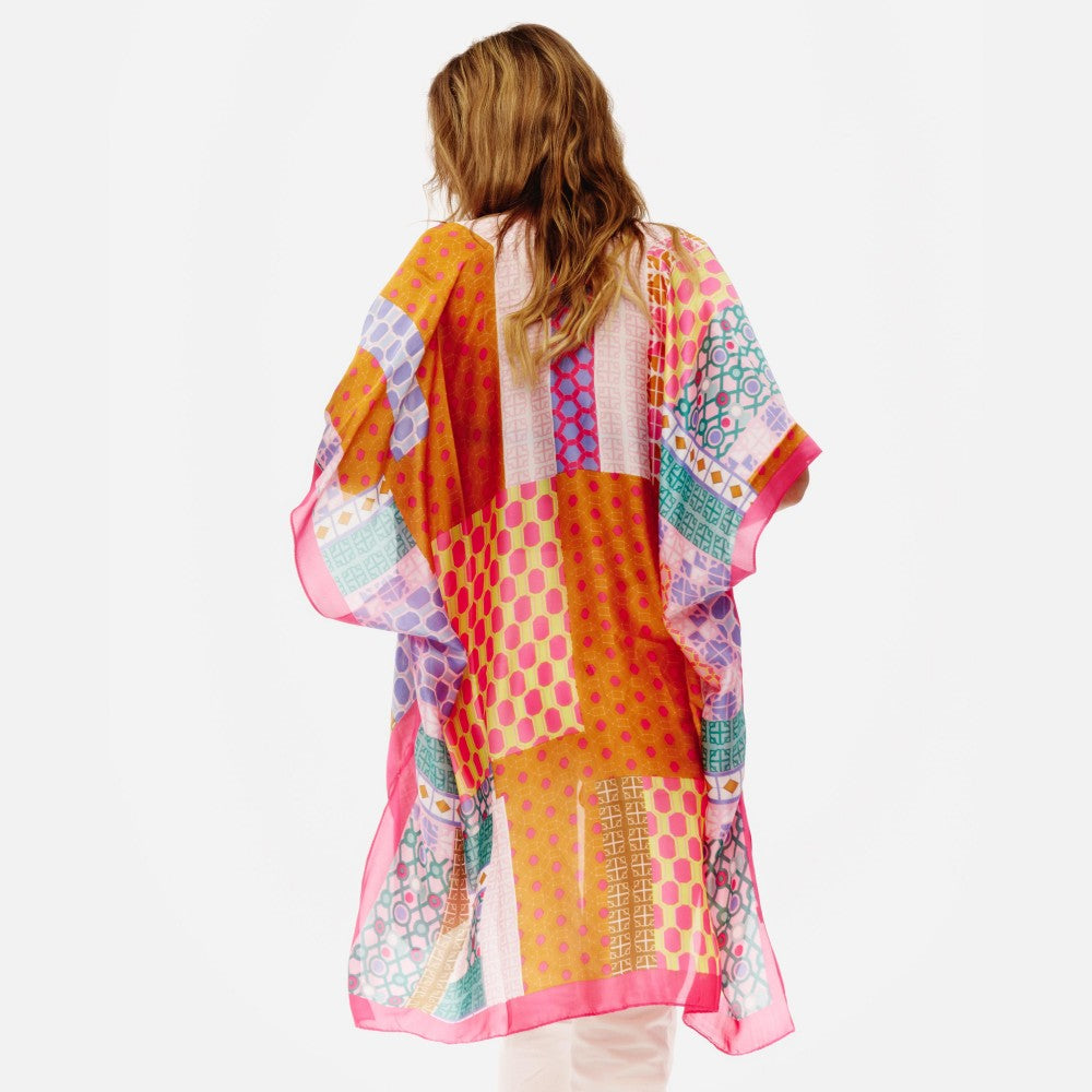 Bekah Geometric Print Kimono