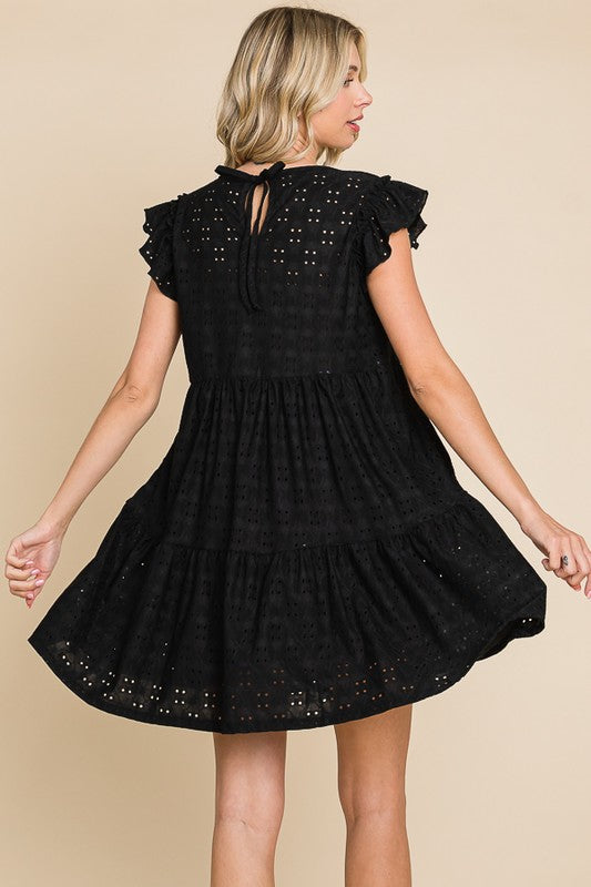 Wren Babydoll Mini Dress | Black
