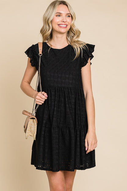 Wren Babydoll Mini Dress | Black