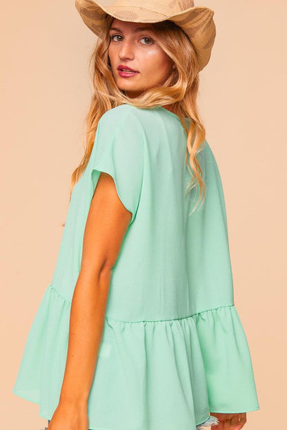 Jenna Dolman Top | Mint - Our Little Secret Boutique