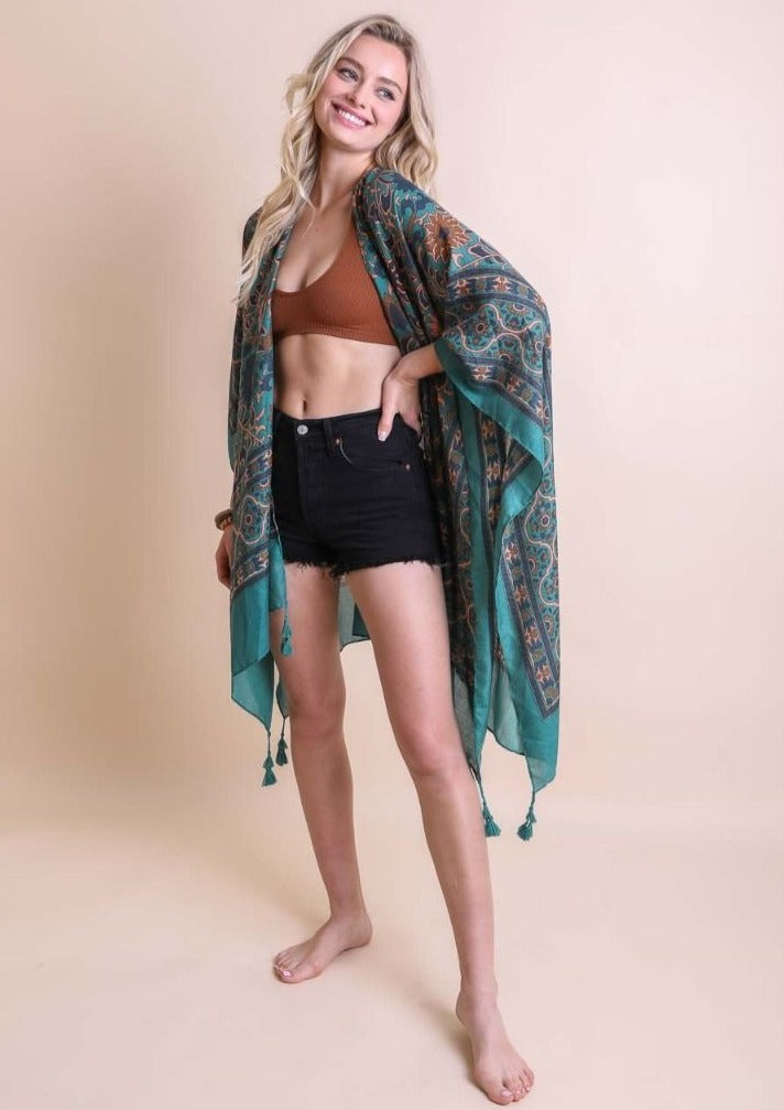 Bexley Morroco Kimono | Emerald - Our Little Secret Boutique