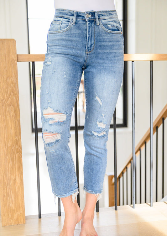 Claire High-Rise Slim Straight Leg Jeans