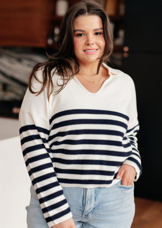 Memorable Moments Striped Sweater in White*