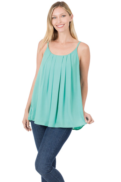 Raelle Pleated Cami | Ash Mint - Our Little Secret Boutique