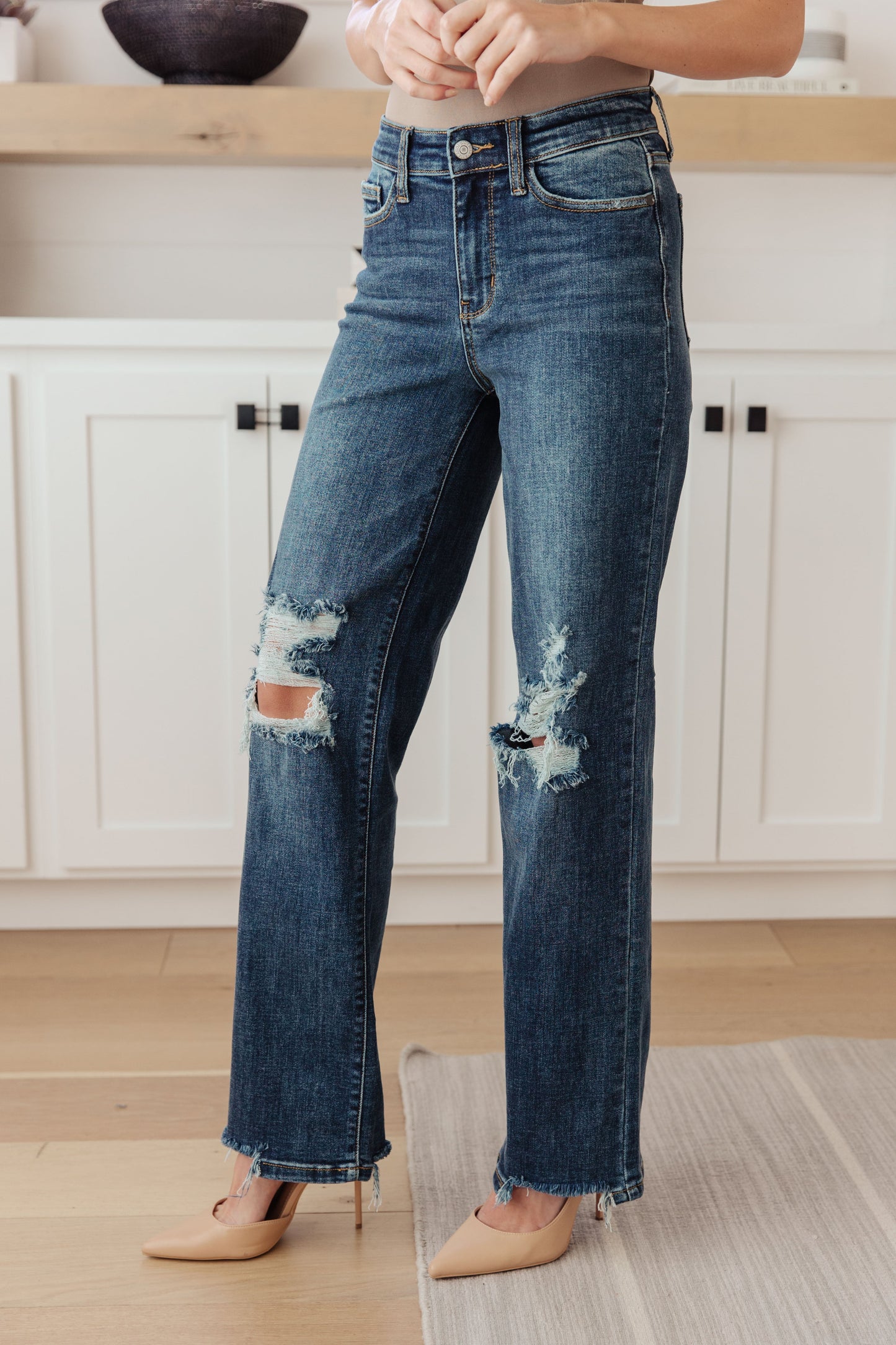 Rose High Rise 90's Straight Jeans in Dark Wash | Judy Blue*
