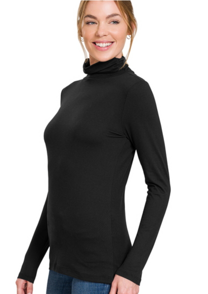 Kelly Mock Neck Long Sleeve | Black