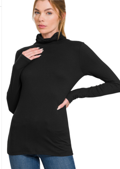 Kelly Mock Neck Long Sleeve | Black