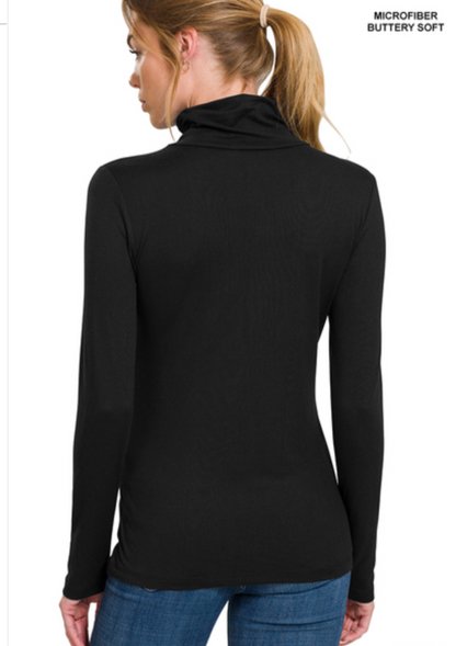 Kelly Mock Neck Long Sleeve | Black