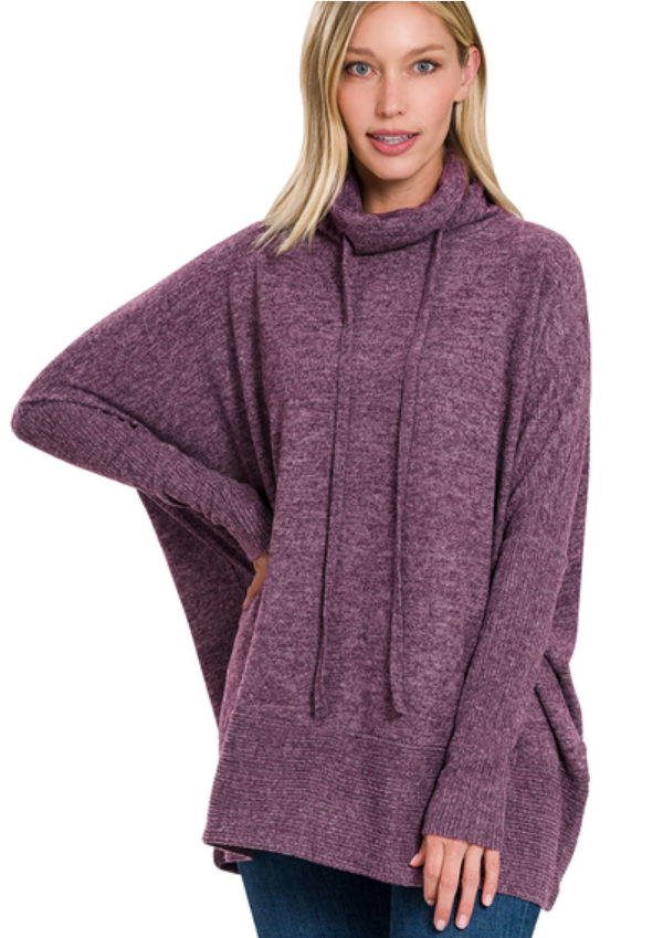 Pam Cowl Neck Sweater | Dark Plum