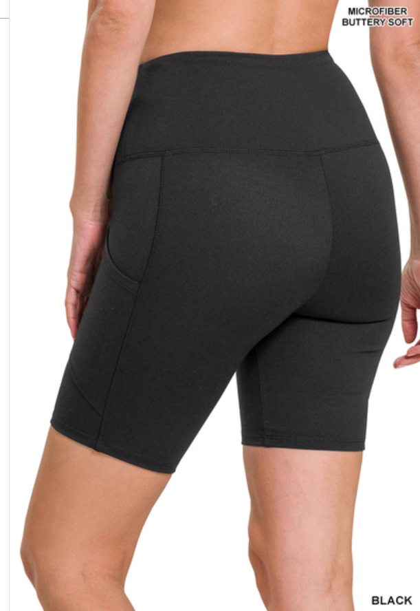 Coti Biker Shorts with Pockets | Black