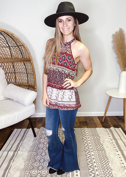 Khloe Boho Halter Tank - Our Little Secret Boutique