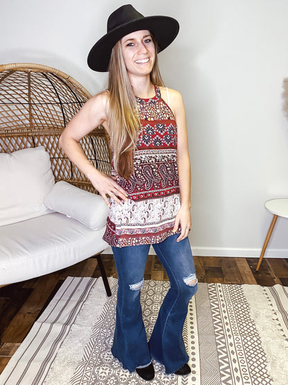 Khloe Boho Halter Tank - Our Little Secret Boutique