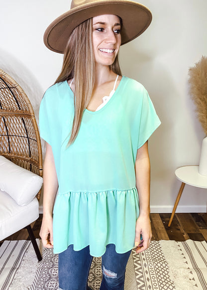 Jenna Dolman Top | Mint - Our Little Secret Boutique