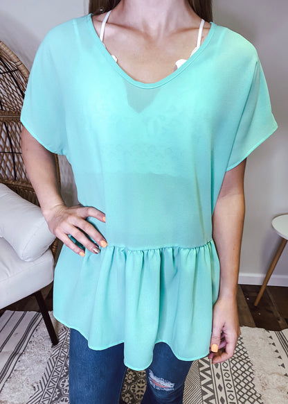Jenna Dolman Top | Mint - Our Little Secret Boutique