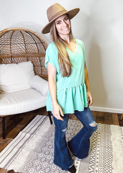 Jenna Dolman Top | Mint - Our Little Secret Boutique