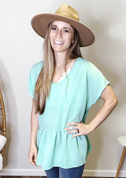 Jenna Dolman Top | Mint - Our Little Secret Boutique