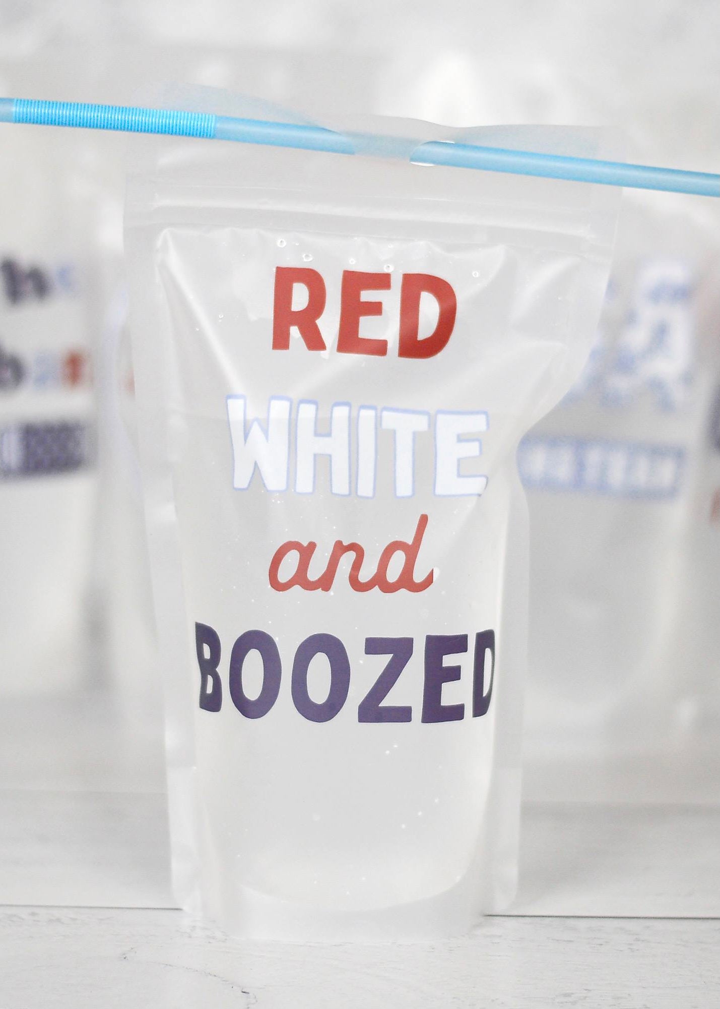 Adult Drink Pouch | Patriotic Collection: Red White and Boozed - Our Little Secret Boutique
