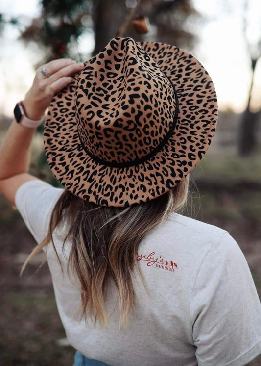 Felt Hat | Leopard - Our Little Secret Boutique