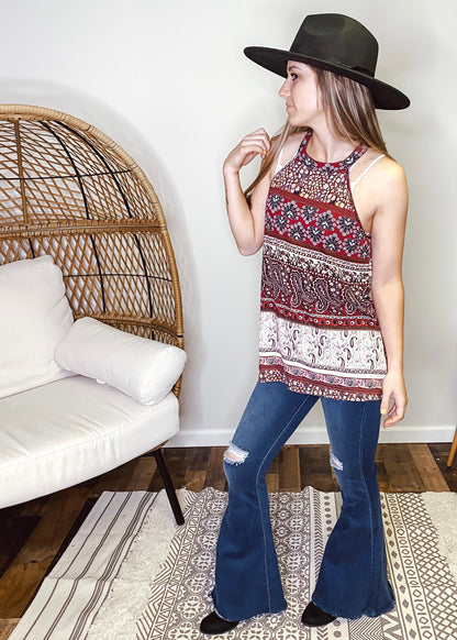 Khloe Boho Halter Tank - Our Little Secret Boutique
