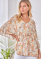 Charlotte Flowy Poncho Blouse with Ruffle Sleeves