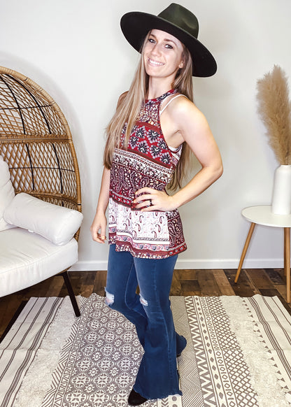 Khloe Boho Halter Tank - Our Little Secret Boutique