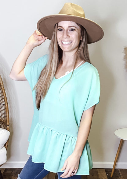 Jenna Dolman Top | Mint - Our Little Secret Boutique