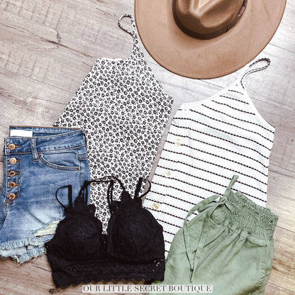 Faye Floral Tank Top | Ivory - Our Little Secret Boutique