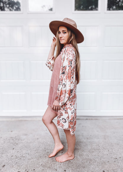 Samantha Crinkle Shoulder Top | Mauve - Our Little Secret Boutique