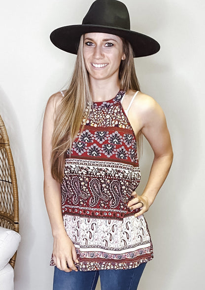 Khloe Boho Halter Tank - Our Little Secret Boutique
