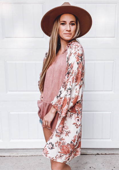 Samantha Crinkle Shoulder Top | Mauve - Our Little Secret Boutique