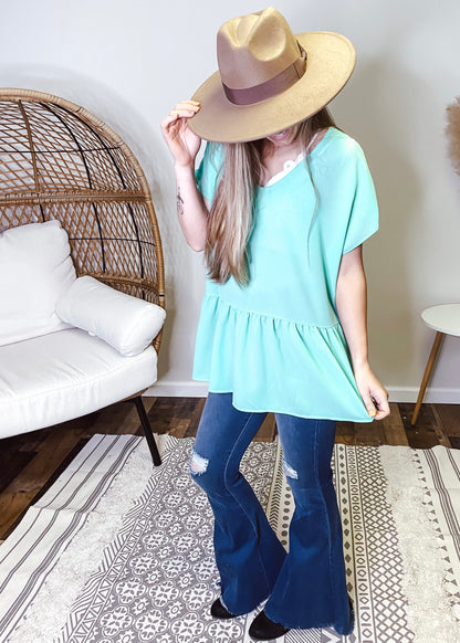 Jenna Dolman Top | Mint - Our Little Secret Boutique