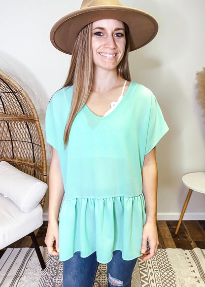 Jenna Dolman Top | Mint - Our Little Secret Boutique
