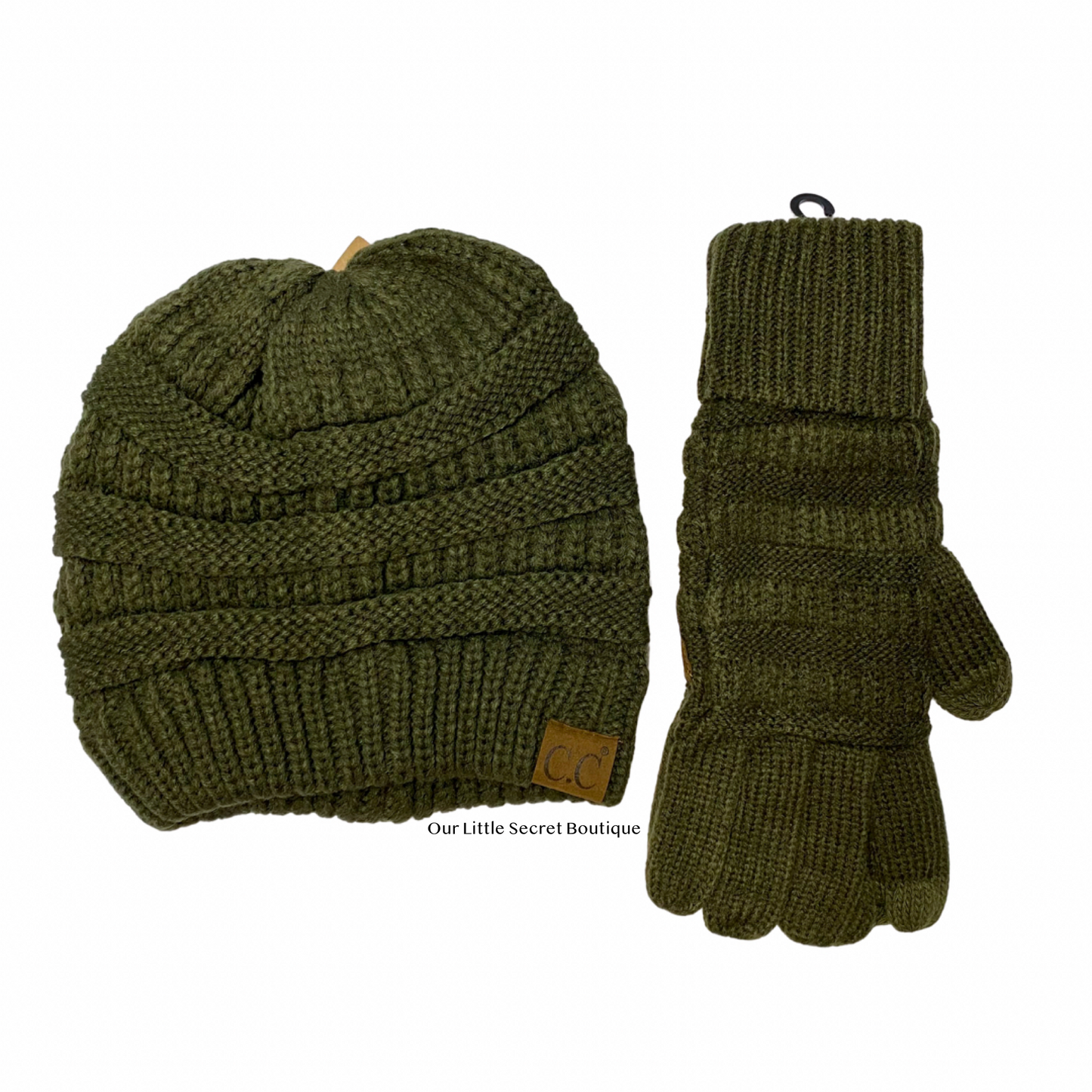 C.C. Beanie Hat + Gloves Bundle Deal - Our Little Secret Boutique