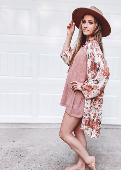 Samantha Crinkle Shoulder Top | Mauve - Our Little Secret Boutique