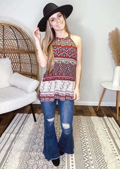 Khloe Boho Halter Tank - Our Little Secret Boutique
