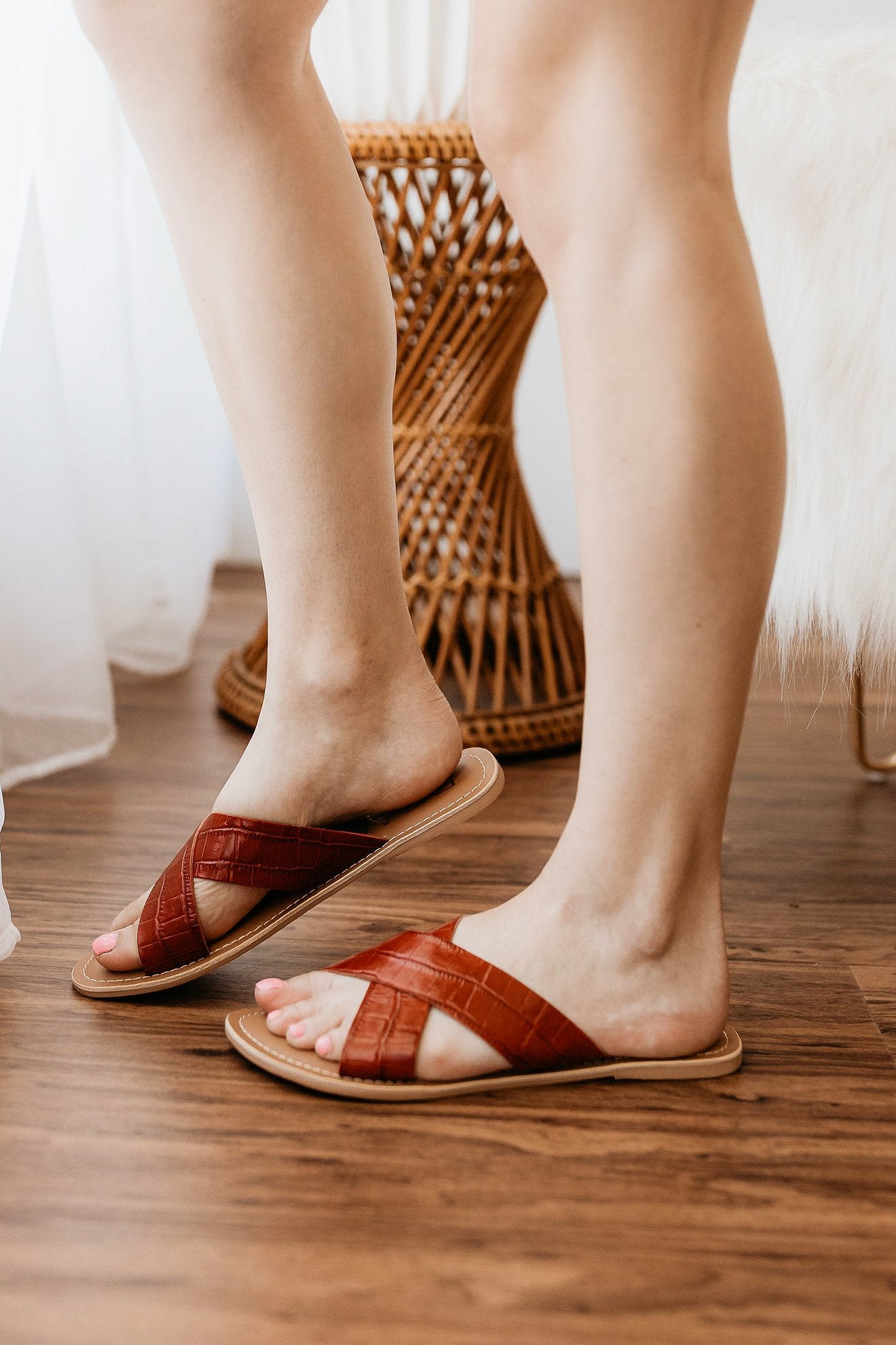 Matisse Pebble Sandal in Red Croc - Our Little Secret Boutique