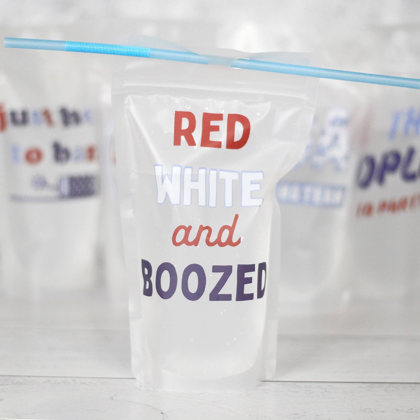 Adult Drink Pouch | Patriotic Collection: Red White and Boozed - Our Little Secret Boutique